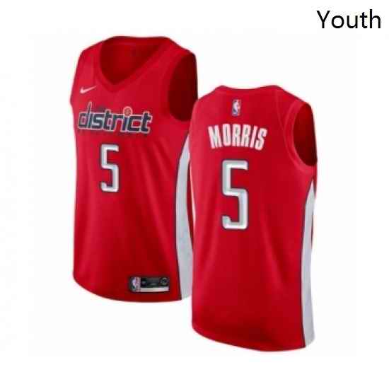 Youth Nike Washington Wizards 5 Markieff Morris Red Swingman Jersey Earned Edition